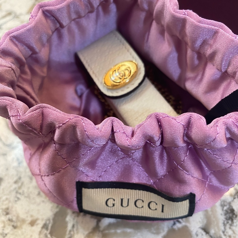 GUCCI Leather Double G Logo Lipstick Holder.